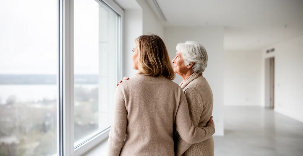 Adulte et parent visitant un appartement témoin